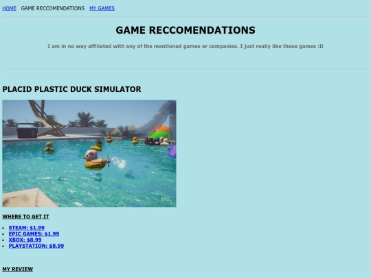 gamereccomendations screenshot