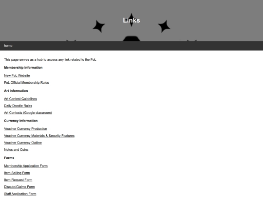 links screenshot