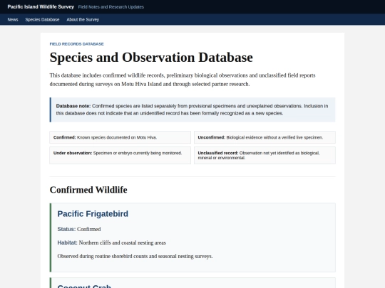 species screenshot