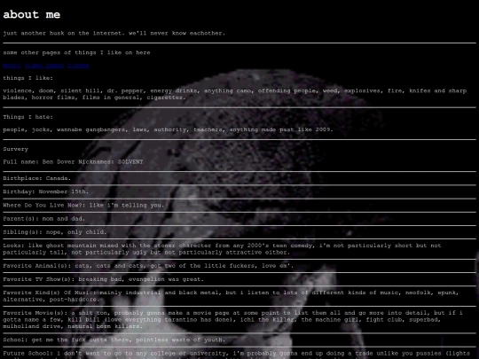 aboutme screenshot