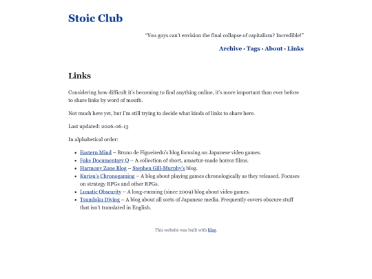 links screenshot
