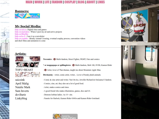 links screenshot