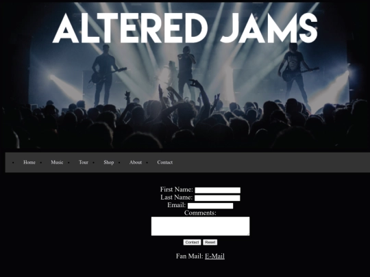band.html/Contact screenshot
