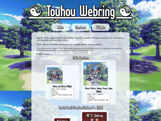 webring/touhou/widgets screenshot