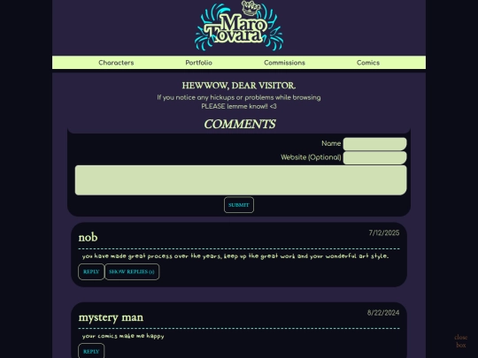 pages/comments screenshot