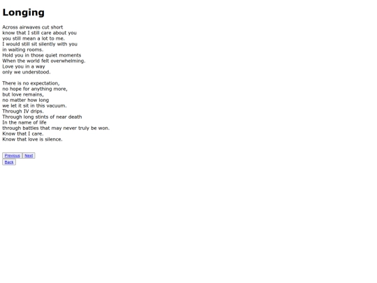 Pieces/Longing screenshot
