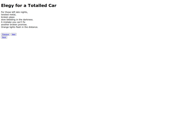 Scraps/ElegyforaTotalledCar screenshot