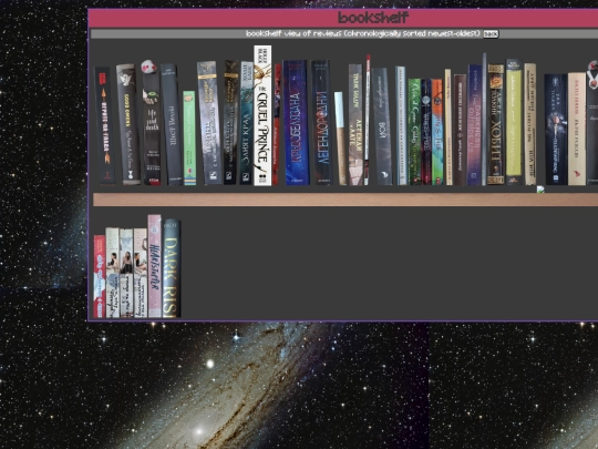 journal/reviews/bookshelf screenshot