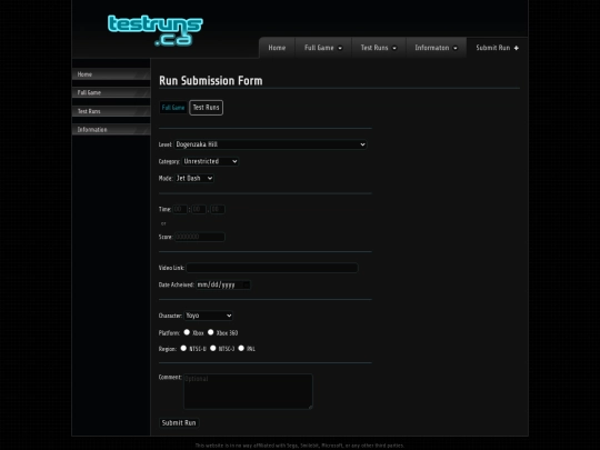 submit-run screenshot