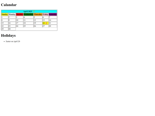 WEB-DESIGN/1-HTML/Calendar/tableCalandar screenshot