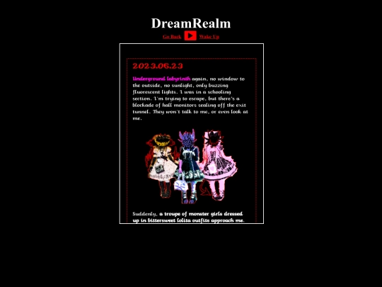 diary/dream/HTML screenshot