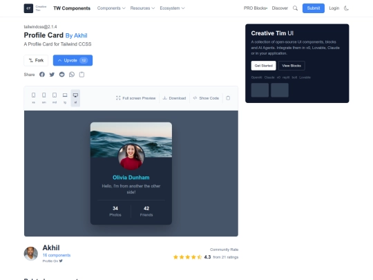 Profilecard/Profilecard screenshot