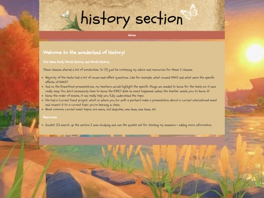 history screenshot