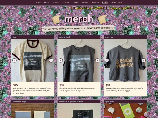 pages/merch screenshot