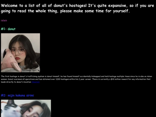 donuts hostages/mainpage screenshot