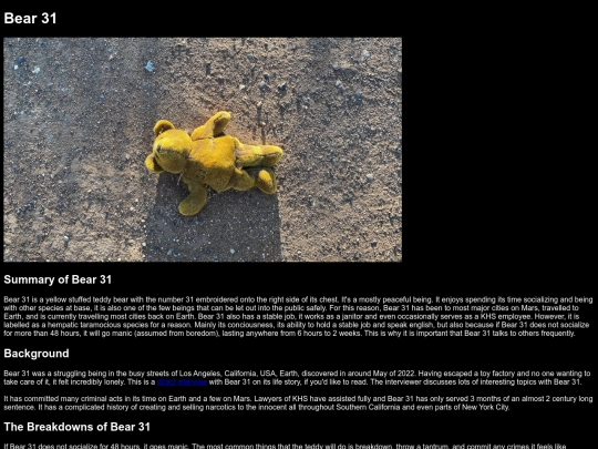 miscellaneous /KHS/subjects/Bear31 screenshot