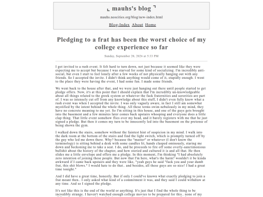blog/posts/pledging-to-a-frat-has-been-the-worst-choice-of-my-college-experience-so-far screenshot
