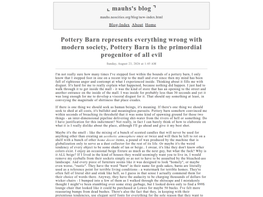 blog/posts/pottery-barn-represents-everything-wrong-with-modern-society-pottery-barn-is-the-primordial-progenitor-of-all-evil screenshot