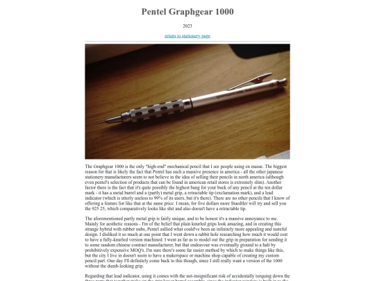 stationery/posts/pentel-graphgear-1000 screenshot