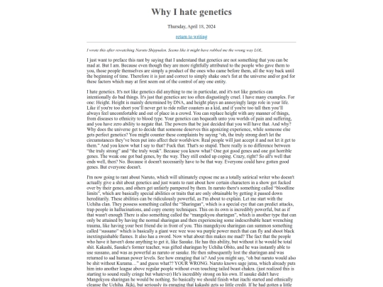 writing/genetics screenshot