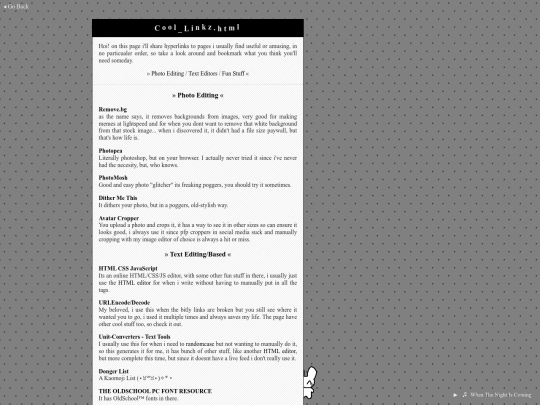 links screenshot