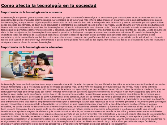 Trabajo Pagina web/Comoafectalatecnologa screenshot