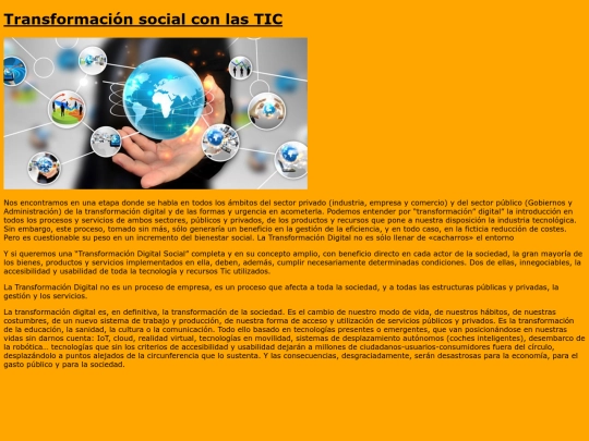 Trabajo Pagina web/Transformacindelasociedad screenshot