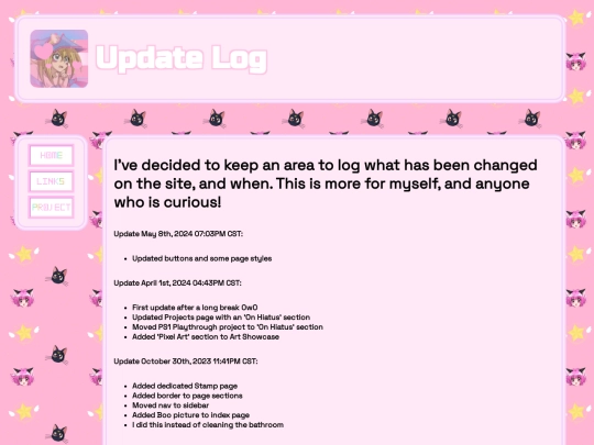 Projects/updateLog screenshot