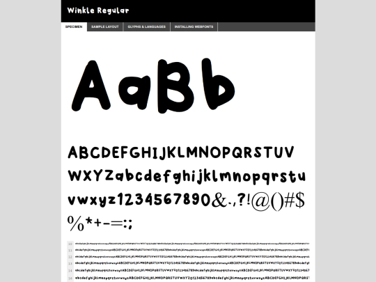 spacehey/webfontkit-20250403-185301/winkle-regular-demo screenshot
