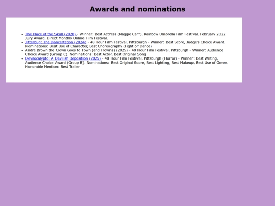 Awards screenshot