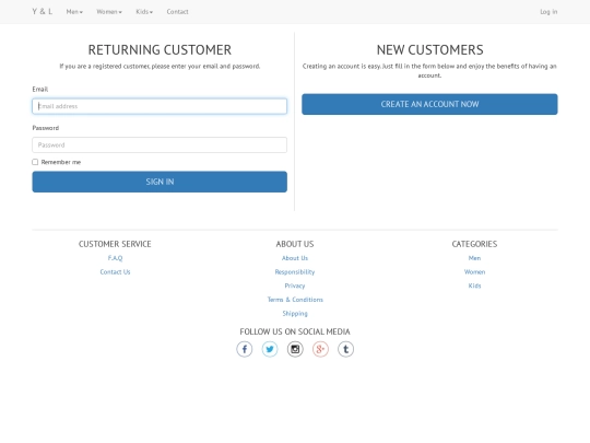 login screenshot