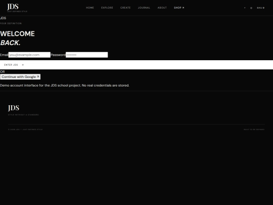 login screenshot