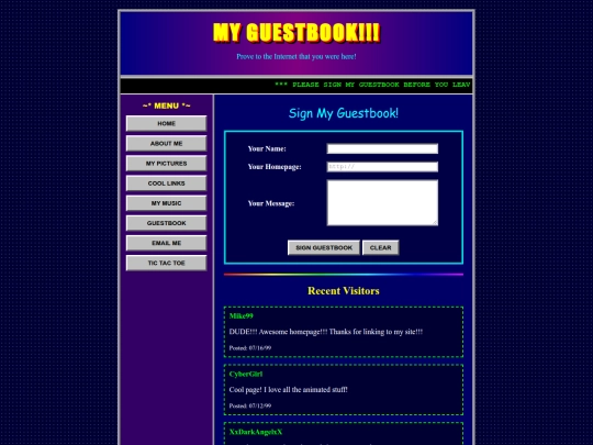 my 90s site/90sguestbook screenshot