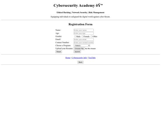 Aarthi cybersecurity/home screenshot