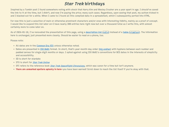 startrek/birthdays screenshot