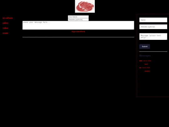 ghostZone/guestbook screenshot