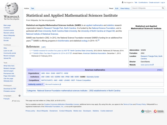 Statistical_and_Applied_Mathematical_Sciences_Institute screenshot