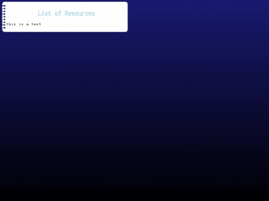 resources screenshot