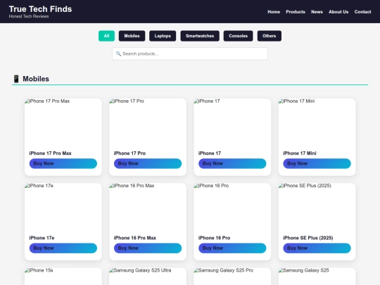 products screenshot