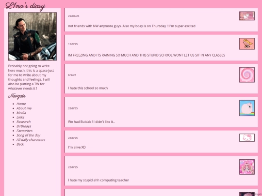 DIARY PAGES/Microblogs screenshot
