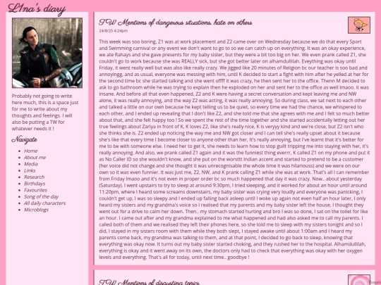 Diary screenshot