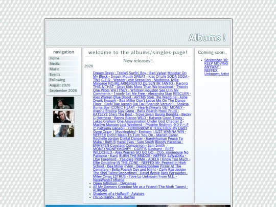 MUSIC PAGES/albums screenshot