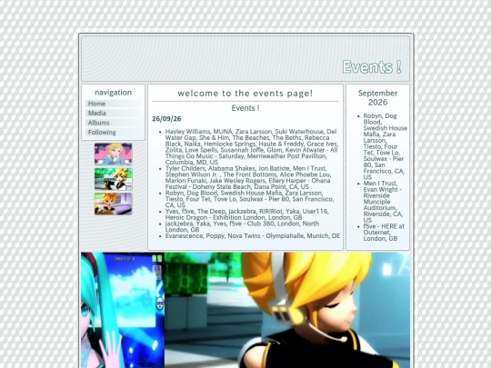 MUSIC PAGES/events screenshot