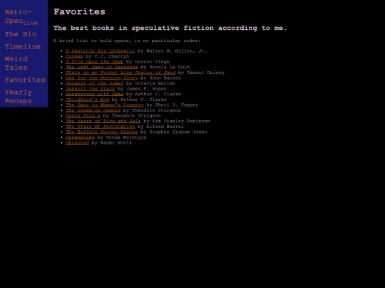 favorites screenshot
