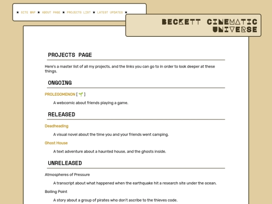 projects screenshot