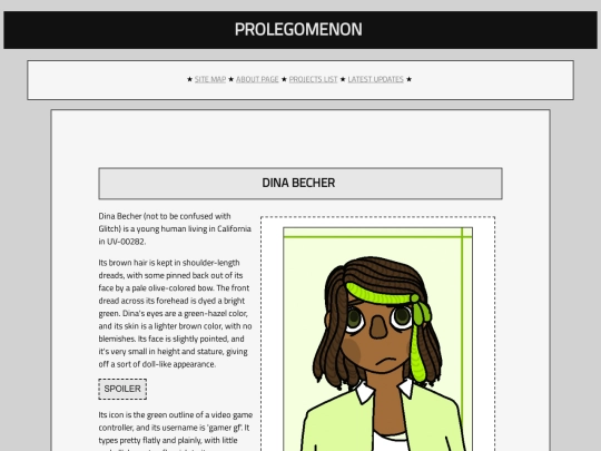 prolegomenon/characters/dina-becher screenshot