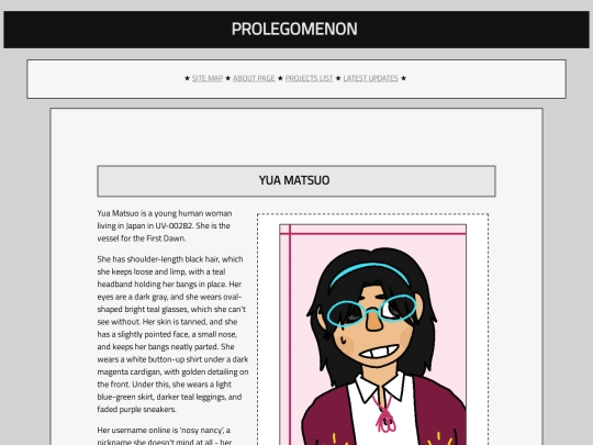 prolegomenon/characters/yua-matsuo screenshot