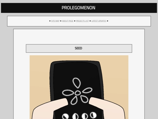 prolegomenon/seed screenshot