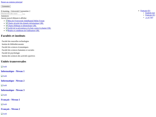 elearning.univ-constantine2 screenshot
