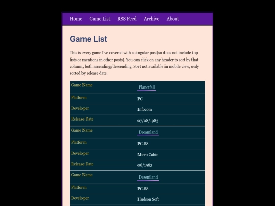 games screenshot